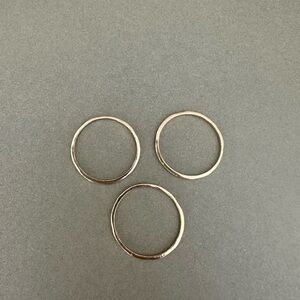 Set of 3 Hammered Gold Rings